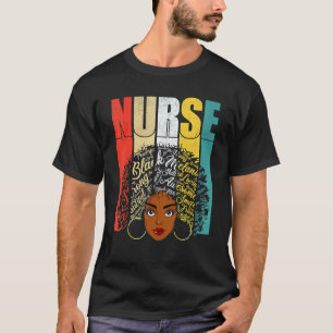 Schwarze Krankenschwester für Frauen Mädchen Afrik T-Shirt