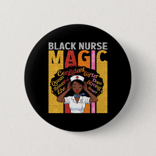 Schwarze Krankenschwester Magie Selbstbewusste Sch Button