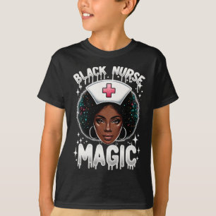 Schwarze Krankenschwester Schwarzer Geschichtsmona T-Shirt