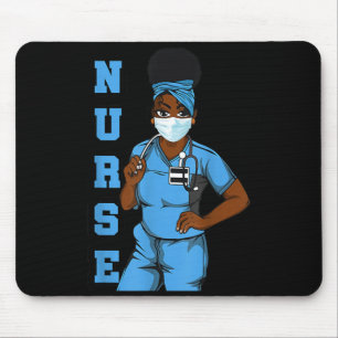 Schwarze Krankenschwester-Uniform Gesichtsmaske Af Mousepad