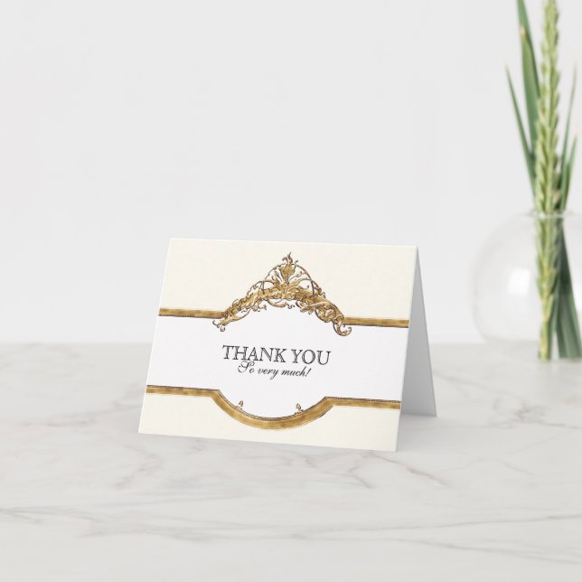 Schwarze Krawatte Elegance 2, Golden Dankeschön an Dankeskarte (Vorderseite)