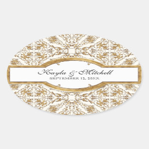 Schwarze Krawatte Elegance 2, Golden Matching Stic Ovaler Aufkleber