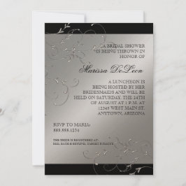 Schwarze Krawatte Elegance, Brautdusche Einladunge Einladung