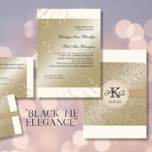 Schwarze Krawatte Elegance, Champagnercreme Hochze