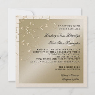 Schwarze Krawatte Elegance, Champagnercreme Hochze Einladung