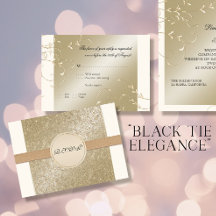Schwarze Krawatte Elegance, Champagnercreme Hochze