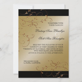 Schwarze Krawatte Elegance, Goldene Hochzeit Einla Einladung