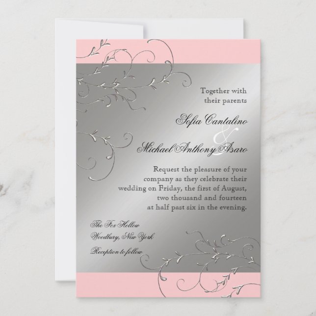 Schwarze Krawatte Elegance, Silberhochzeit Einladu Einladung (Vorderseite)