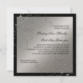 Schwarze Krawatte Elegance, Silberhochzeit Einladu Einladung