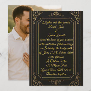 Schwarze Krawatte Foto Hochzeitseinladung Einladung