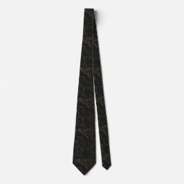 Schwarze Krawatte mit elegantem, goldenen abstrakt