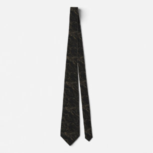 Schwarze Krawatte mit elegantem, goldenen abstrakt