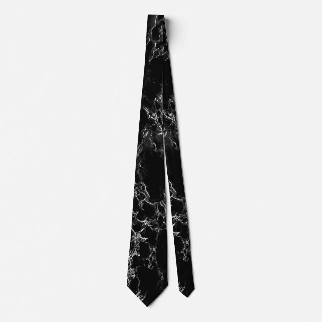Schwarze Krawatte mit Marmormuster (Vorderseite)