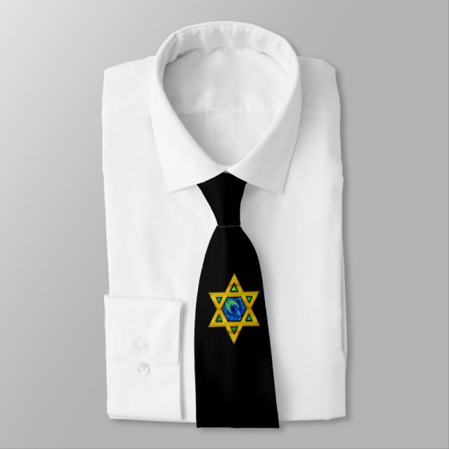 Schwarze Krawatte mit Star of David oder YOUR IMAG (Gebunden)