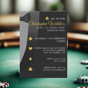 Schwarze Krawatte Poker Nachtbachelor Party Einlad Einladung
