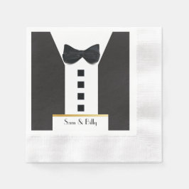 Schwarze Krawatte Tuxedo 🎩 klassisches Monogramm Serviette