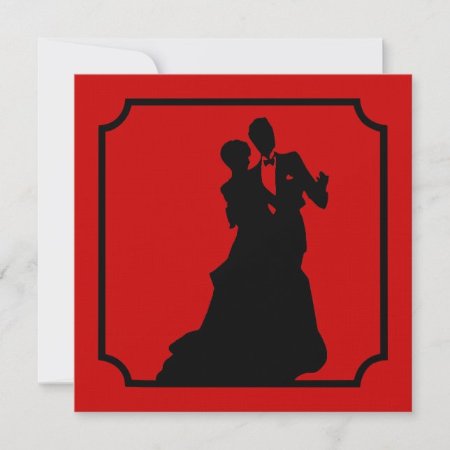 Schwarze Krawatte Valentine Dance Party Einladung (Vorderseite)