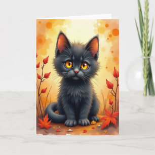 Schwarze Kreaturen Herbstblick-Karte Karte