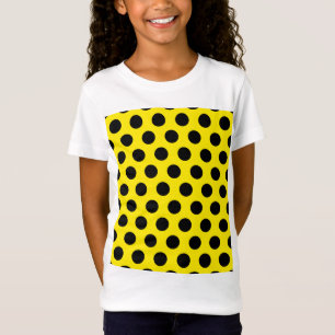Schwarze Kreise auf gelbem Hintergrund T-Shirt