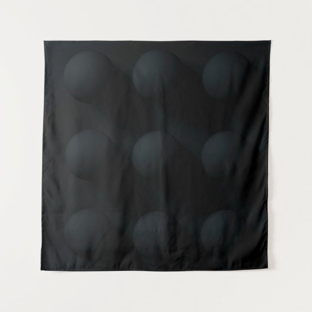 Schwarze Kreise Wandteppich (Vorderseite)