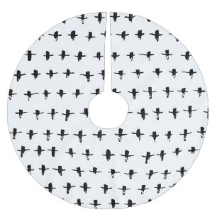Schwarze Kreuze Handgezeichnet Geometrisch Polyester Weihnachtsbaumdecke