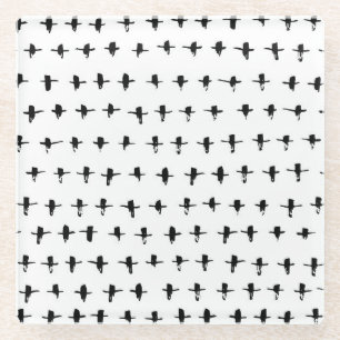 Schwarze Kreuze Handgezeichnete Geometrie Glasuntersetzer