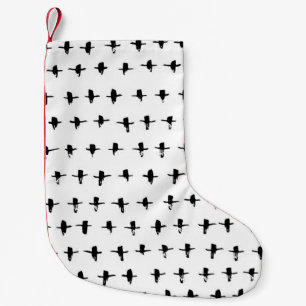 Schwarze Kreuze Handgezeichnete Geometrie Kleiner Weihnachtsstrumpf