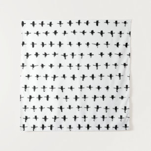 Schwarze Kreuze Handgezeichnete Geometrie Wandteppich