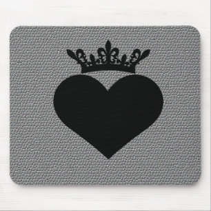 schwarze Kronenwindungsherzen Mousepad