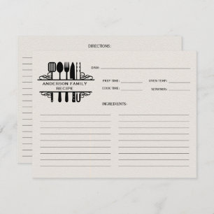 Schwarze Küche Utensils Monogramm Rezept