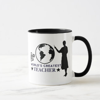 Schwarze Kugel & Silhouette A+ Weltbester Lehrer Tasse
