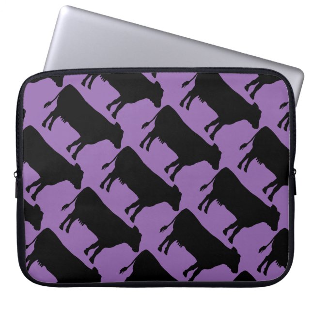 Schwarze Kuh ändern Laptopschutzhülle (Vorderseite)