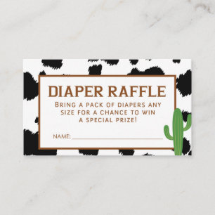 Schwarze Kuh-Druck-Windelraffle-Karte Begleitkarte