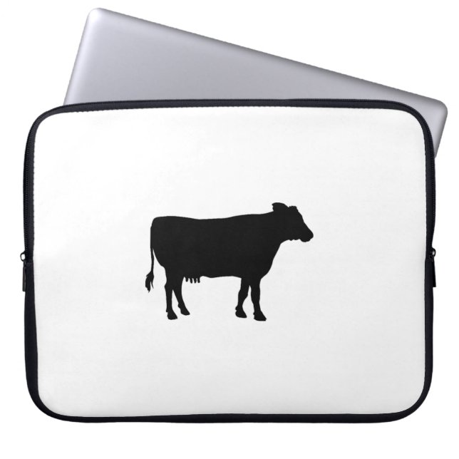 Schwarze Kuh Laptopschutzhülle (Vorderseite)