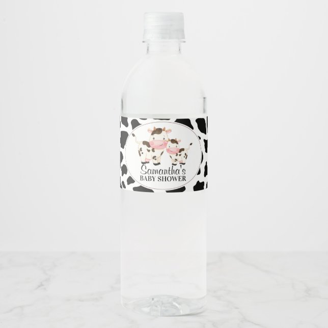 Schwarze Kuh Print Cow Calf Baby Dusche (Vorderseite)