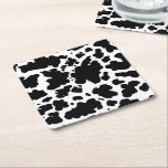 Schwarze Kuh Spots Print Cowboy Bauer Rechteckiger Pappuntersetzer<br><div class="desc">Klassische und trendige schwarz-weiße Kuhhaut-Flecken Textur Design Wohngestaltung und Geschenke. Kuh fleckt Tierdruck</div>