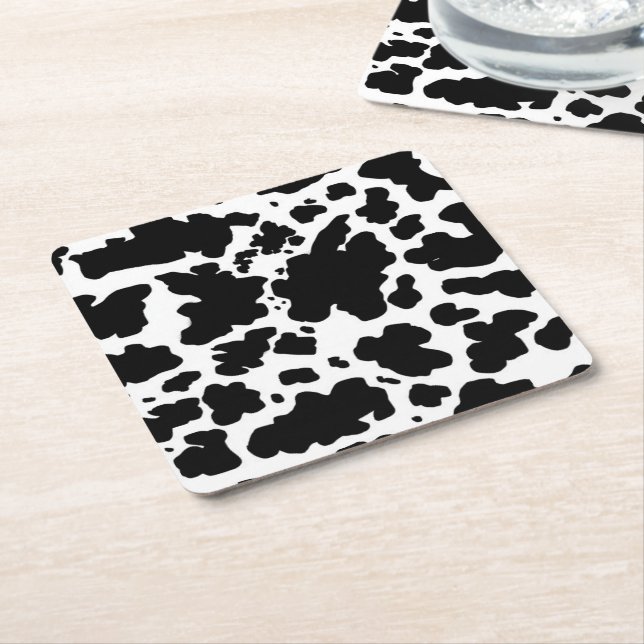 Schwarze Kuh Spots Print Cowboy Bauer Rechteckiger Pappuntersetzer (angewinkelt)