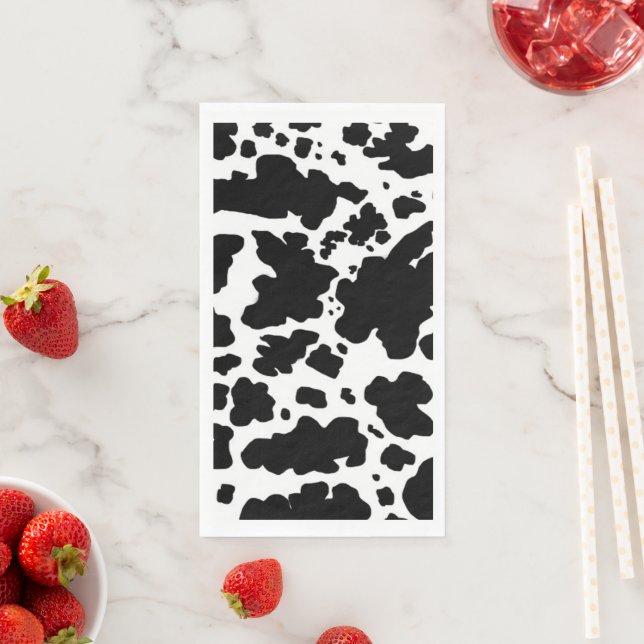 Schwarze Kuh Spots Print Cowboy Bauer Serviette (Beispiel)