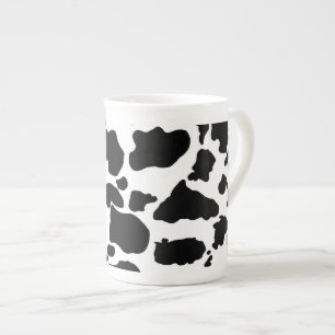 Schwarze Kuhhaut Knochen-China Tasse