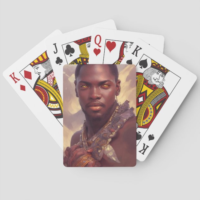 Schwarze Kunst: Afrikanischer Prinz Spielkarten (Rückseite)