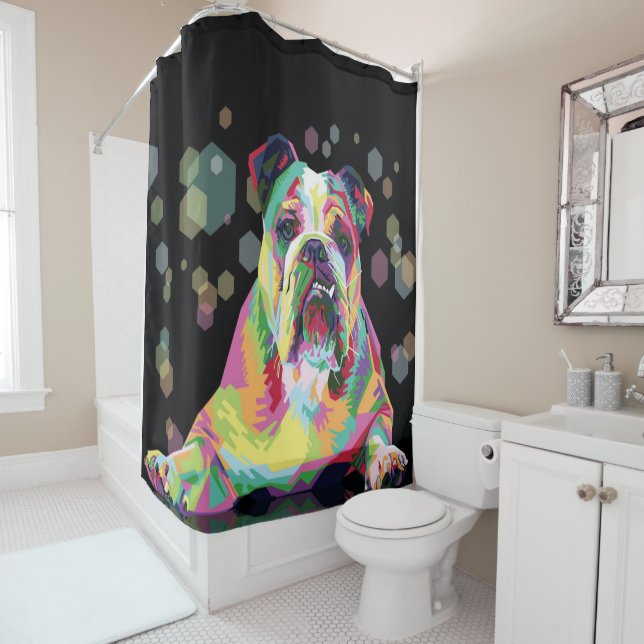 Schwarze Kunst| Bulldog Lover Duschvorhang (Beispiel)