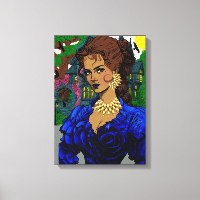 Schwarze Kunst / Vintage Mauer Leinwanddruck (Vorderseite)