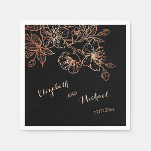 Schwarze Kupfer-Gotische Hochzeit Serviette