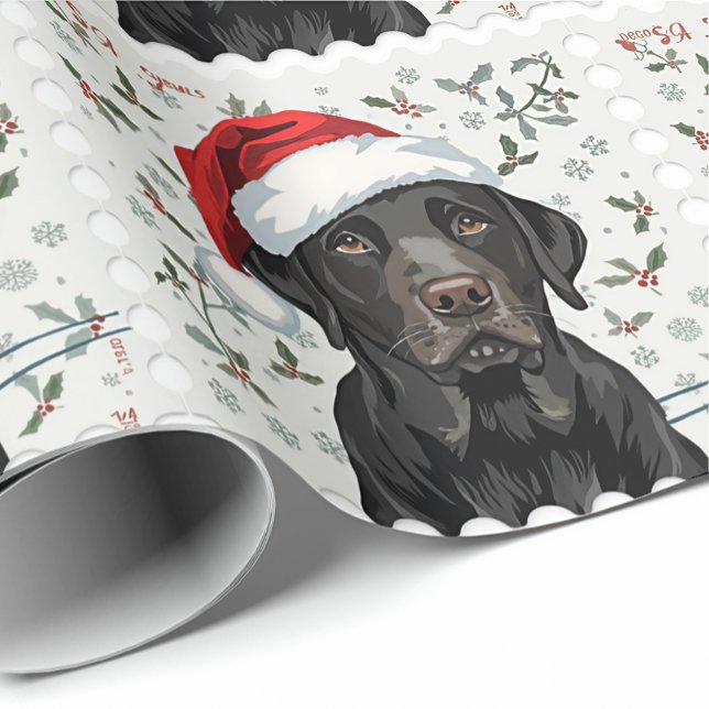 Schwarze Lab Christmas-Geschenkverpackung Geschenkpapier (Von Creator hochgeladen)