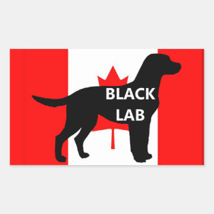 Schwarze Lab Name Silhouette auf Flagge Rechteckiger Aufkleber