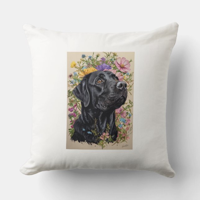 SCHWARZE LABARDORE PILLOW KISSEN (Vorderseite)