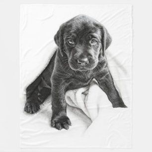 Schwarze Labrador-Decke Fleecedecke