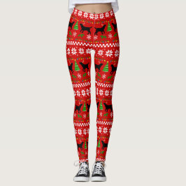 Schwarze Labrador-Geweih-hässliches Leggings