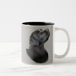 Schwarze Labrador-Kaffee-Tasse Zweifarbige Tasse