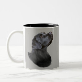 Schwarze Labrador-Kaffee-Tasse Zweifarbige Tasse